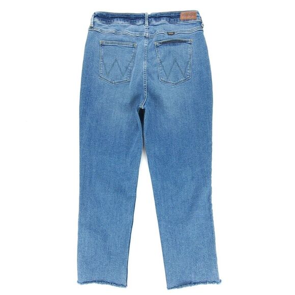 WRANGLER Western High Rise Rodeo Straight Ankle Crop Raw Hem Jeans Plus Size 14